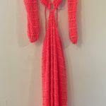 PatBO *NWT* Neon Coral Crochet Cut Out Maxi Dress Pink Size 6 Photo 6