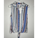 All in Favor  striped blouse‎ w. tie front - size small Photo 4