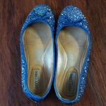 Jimmy Choo  Blue Glitter Flats Size 38 Photo 1