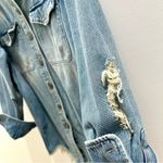 Retrofête Like New Retrofete Oversized Distressed Denim Shirt Jacket- Size XS Photo 3