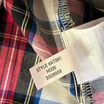 J.Crew  Women's Red Tartan Plaid Button Top with Ruffled Collar Size Small NWT Photo 4