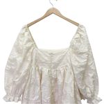 Storia  Embroidered Lace Babydoll Dress Puff Sleeve Mini Ivory Cream Size Medium Photo 6