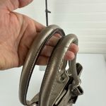 Tignanello Gold Metallic Pebbled Leather Satin Lined Shoulder Tote Bag Pockets Photo 5