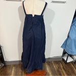 LDT Size 2 Navy Blue Blair Square Neck Sleeveless Tiered Maxi Dress Heritage Photo 3