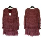 Joie  Dress Snow Silk Mini Floral Paisley Long-Sleeve Port Wine XS NWT Photo 2