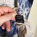 Line and Dot  Women's Long Sleeve Maxi Dress‎ Tie dye Small Blue White Photo 6