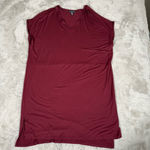 Eileen Fisher Woman M Dress Burgundy Red Relaxed Fit Shirt Dress Draped Pullover Photo 0