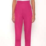 Alexia Maria Silk Faille Cigarette Pants Magenta Berry Pink High Waist Sz 6 NWT Photo 0
