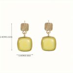 Vintage Chic Style‎ Geometric Drop Earrings Retro Imitation Gemstone Accents Gold Photo 4