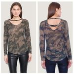 Generation Love  Blair Camouflage Linen Top Long Sleeve Medium Cut Out Photo 0