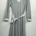 Vintage The Wilroy Traveller Polka Dot A line Dress with Belt size Small Gray Photo 0