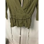 Topshop  Women's Olive‎ Green 3/4 Sleeve Wrap Top Blouse Size US 6 UK 10 Photo 1