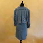 7 For All Mankind Blue Lightweight Gunflap Front Tie Trench Coat Jacket Size L Photo 7