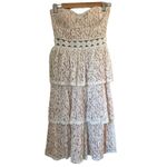 Lulu’s Adorn White Lace Strapless Midi Bridal Dress Small Photo 5