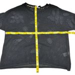 Chico's New  Black Floral Crochet Applique Open Knit Short Sleeve Sweater Size XL Photo 8