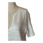 Brooks Brothers Sweater Women Medium White Crochet Lace Scalloped Trim Pullover Photo 4