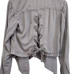 Knox Rose Boho Western Lace Up Tie Back Open Front Lightweight Jacket Size Small Photo 2
