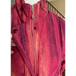 Chico's Top Womans L 3 Pink Swirl Print Button Tab Sleeve Art to Wear Linen Photo 2