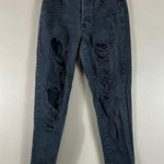 Brandy Melville Charcoal Gray Distressed Boyfriend Jeans Photo 0