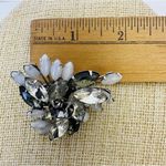 VTG Gorgeous Prong Brooch Smoky Gray Milk Color Stones & Clear Prong Set Brooch Photo 2
