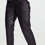Amanda Uprichard Tessi Black Faux Leather Paperbag Waist Pants Photo 1