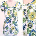 Energie π Floral cap sleeve scoop neck cotton top Photo 1