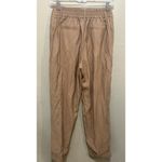 A New Day ‎ Tan Brown Cropped Pants Trousers Size 2 Elastic Waist Cuffed Hem Photo 4