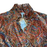 Katie Todd 70s Style Retro Ruffle Paisley Orange Blazer New Medium Photo 4