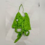 ZARA Satin Effect Lime Green Backless Crop Top Photo 5