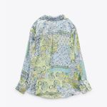 ZARA NWT  SATIN EFFECT SILKY FLORAL RELAX FIT SHIRT Photo 8