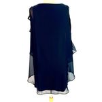 XScape  Black Chiffon Mini Cocktail Dress 4 Rhinestone Cape Arms Flowy Butterfly Photo 6