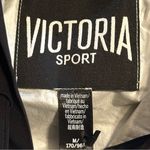 Victoria's Secret  Sport Metallic Foil‎ Pullover Track Hoodie Black Silver Medium Photo 5