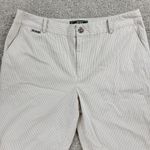 Ralph Lauren Vintage LRL ACTIVE Womens Shorts 6 Khaki Seersucker Bermuda Pinstripe Photo 12
