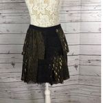Anthropologie  Soho Mini Skirt by Harlyn, pleated tiered in black  size medium Photo 4