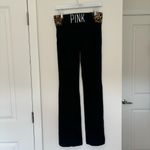 Victoria's Secret VS PINK Black yoga pants with Leopard waist band and PINK logo size Medium Photo 3