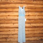 Mac Duggal   4930 Sequin V Neck Sleeveless Column Gown Dress Blue Size 0 Photo 7