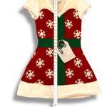 'Tis the Season Nordic Faux Fur Ugly Christmas Sweater Dress Medium Stretchy Photo 4