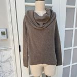 Vince Beige Camel Oversized Draped Cowl Neck Wool Off-Shoulder Sweater XS Photo 1