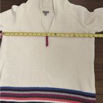 Talbots T by Coolmax White Multi Stripe 1/2 Zip Sweater Size Medium Petite Photo 6