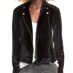 Leith  Velour Black Full Zip Moto Jacket Women’s Size Small in EUC! Photo 7