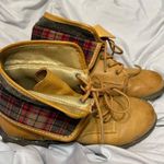 Rampage Women’s size 7 brown and Red Lace-Up Boots with Foldable Cuff Photo 0