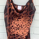 Giraffe print slip dress woman’s size small Black Photo 1