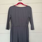 Slinky Brand  Women’s Small Grey Stretchy Faux Wrap Jumpsuit Career Photo 4