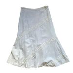 Saint Tropez West  100% Linen Boho Maxi Skirt White Womens Size 8 Cottagecore Photo 1