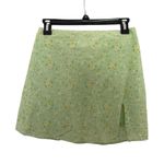 Beginning Boutique Green & Yellow Floral Mini Skirt Flowers Zip Side Size 8 Photo 0