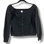 LNA LPA Black Off The Shoulder Cardigan Sweater Photo 1