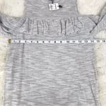 EXPRESS Gray Cold Shoulder Ruffle Sweater Top Lightweight 3/4 Sleeve Size XS New Photo 8