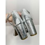 Bandolino Sandals Womens Size 5.5 Silver Open Toe Ankle Strap Block Heels Photo 7