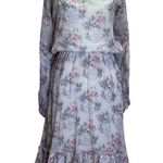 Jonathan Logan Vintage Floral Flower Prairie Dainty Long Sleeve Dress Size 7/8 Pink Size M Photo 0