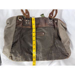 J Brand Mod Brand‎ Canvas Leather Trim Satchel Shoulder Bag Everyday Purse Photo 11